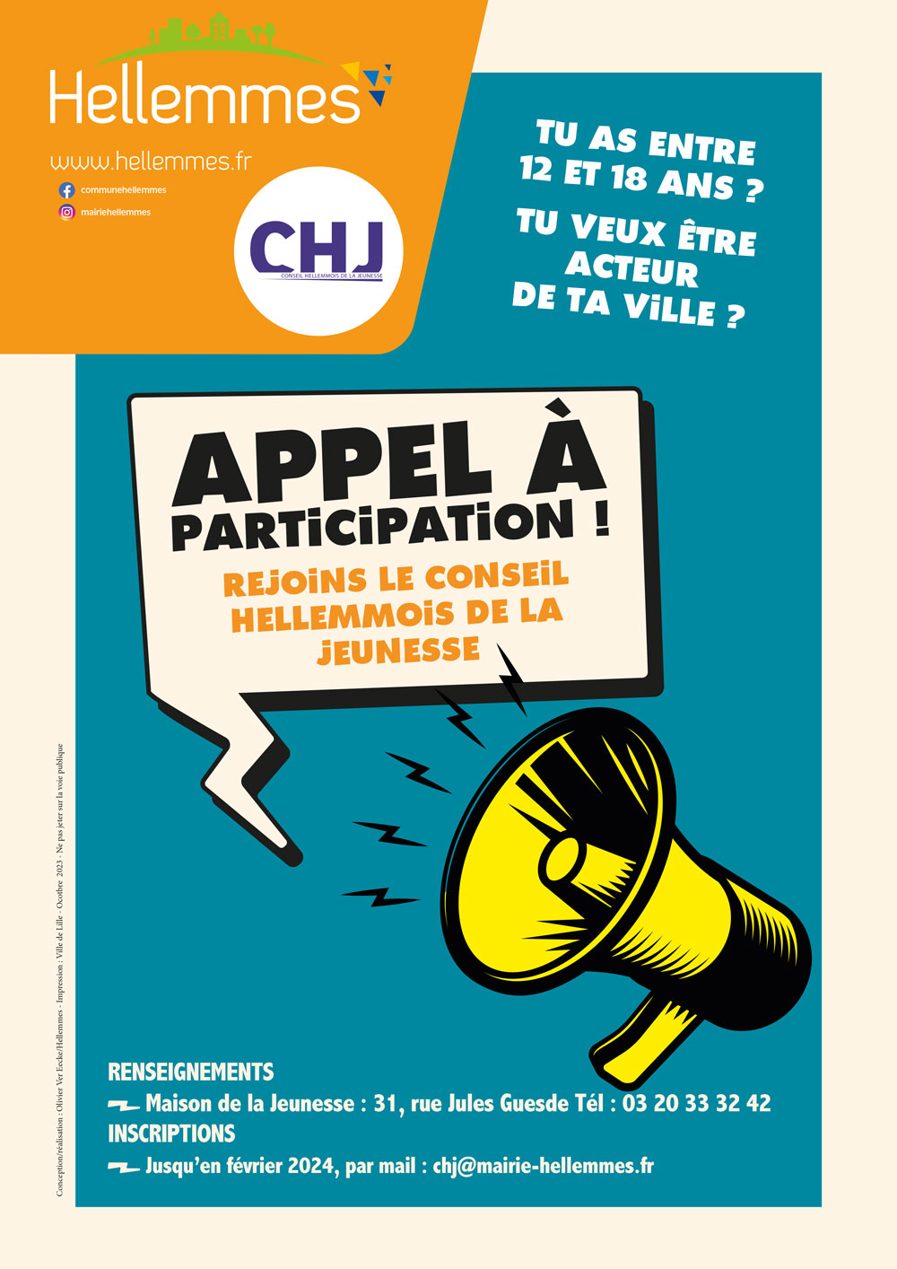 Appel à participation Conseil Hellemois de la Jeunesse / Actualités