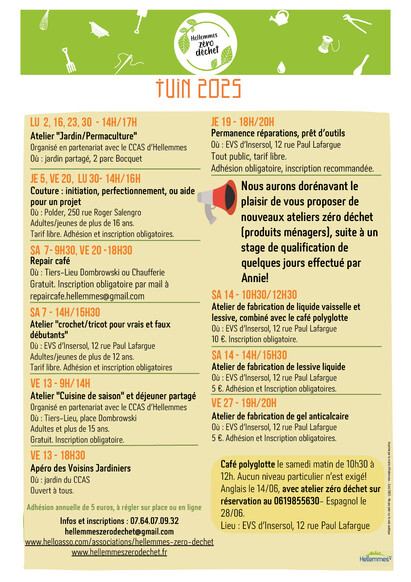 Hellemmes zéro déchet - Programme de juin