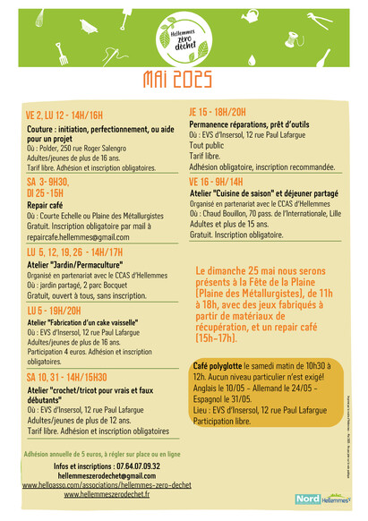 Hellemmes zéro déchet - Programme de mai