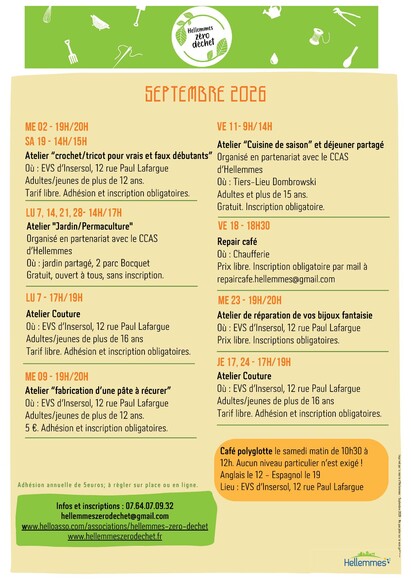 Hellemmes zéro déchet - Programme de septembre